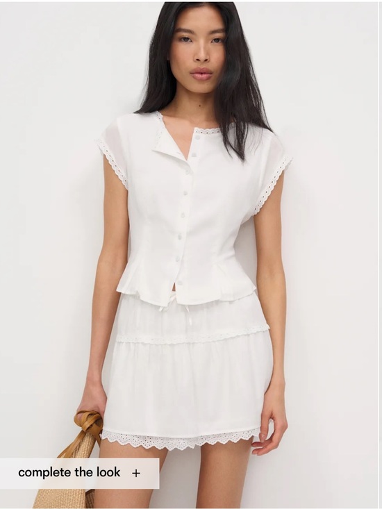 Reformation Dresses & Skirts - Reformation Valetta Two-Piece Eyelet Trim Top + Skirt Set